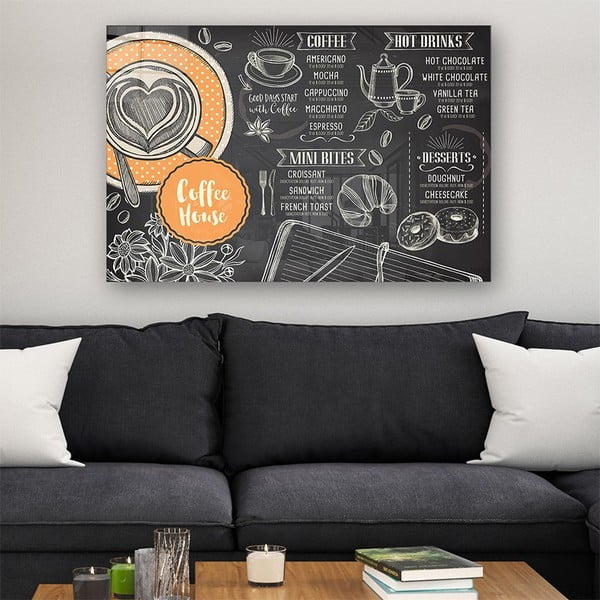 Skleněný obraz 70x50 cm Coffee House – Wallity-image-1