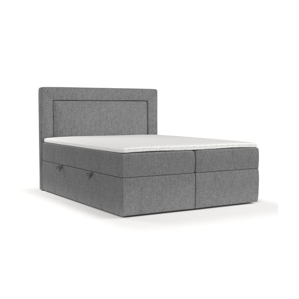 Šedá boxspring postel s úložným prostorem 200x200 cm Imagine – Maison de Rêve