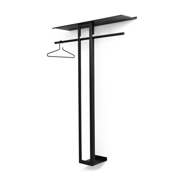 Černý ocelový nástěnný věšák s poličkou 100 cm Luno Large – Spinder Design-image-3