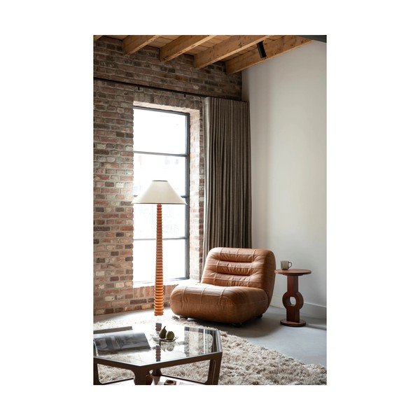 Koňakově hnědé kožené křeslo Wyatt – Dutchbone-image-1