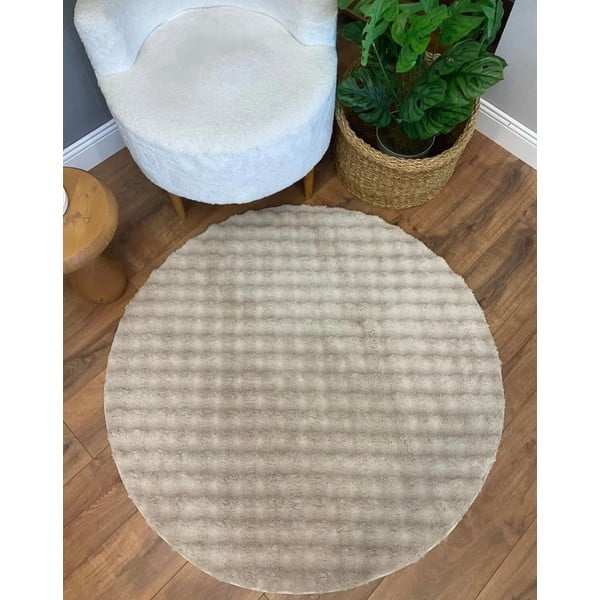 Béžový pratelný kulatý koberec ø 80 cm Bubble Cream – Mila Home-image-1