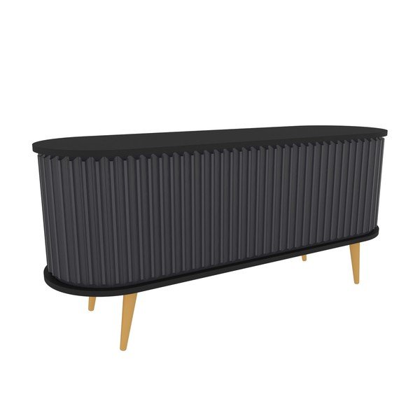 Černo-antracitový TV stolek 140x64 cm Stor – Kalune Design-image-2