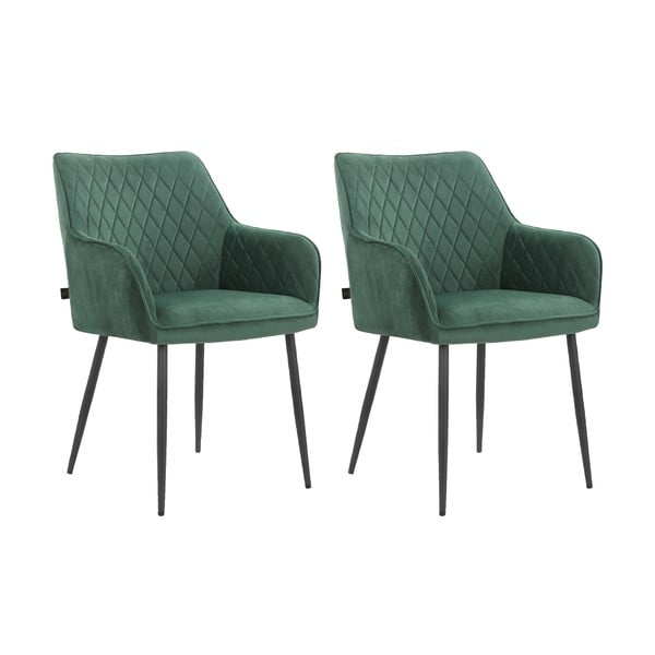 Zelená čalouněná jídelní křesla v sadě 2 ks Elvira – Støraa-image-4