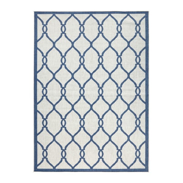 Modrý vzorovaný oboustranný koberec vhodný i na ven bougari Rimini, 120 x 170 cm