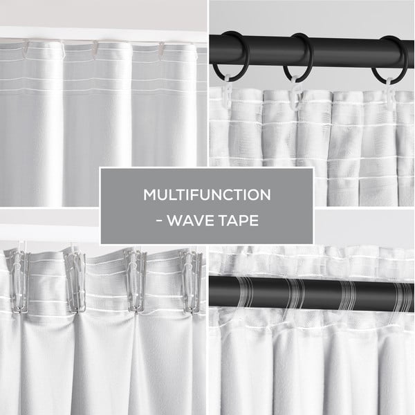 Bílý sametový dimout závěs 140x245 cm Pleat – Restilo-image-3