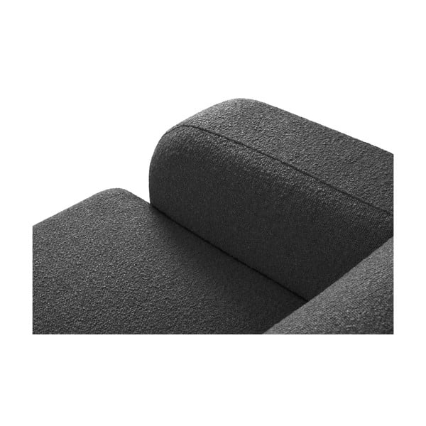 Tmavě šedá rohová pohovka z textilie bouclé (pravý roh) Molino – Micadoni Home-image-1