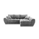 Šedá rozkládací rohová pohovka se sametovým potahem Windsor & Co Sofas Nuage, pravý roh