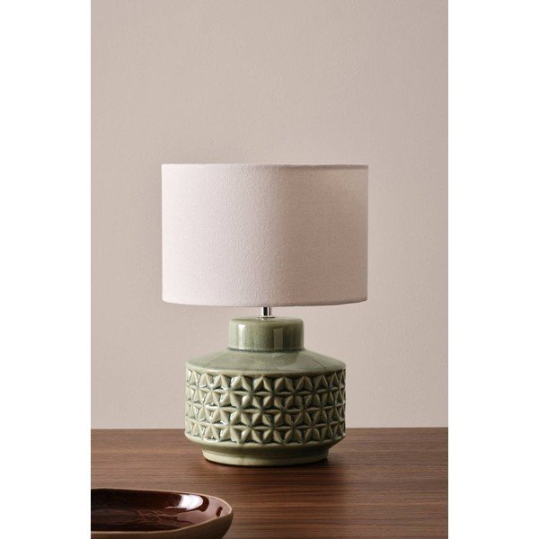 Šedá/béžová keramická stolní lampa (výška 35 cm) Monica – Jotex-image-3