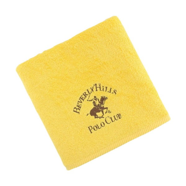 Žlutý bavlněný ručník BHPC, 50x100 cm