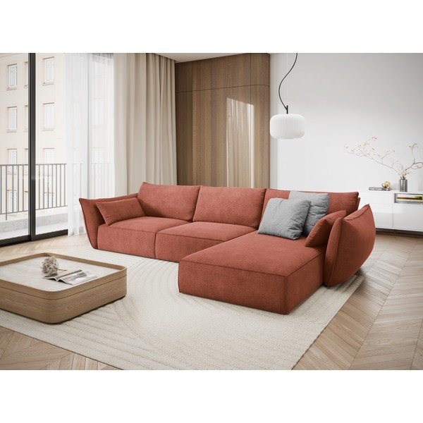 Červená rohová pohovka (pravý roh) Vanda – Mazzini Sofas-image-1