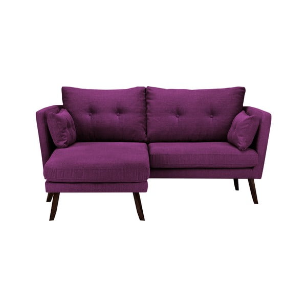Fialová třímístná pohovka Mazzini Sofas Elena, s lenoškou na levém rohu-image-1