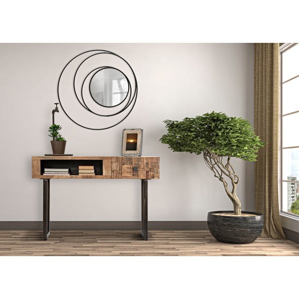 Nástěnné zrcadlo Mauro Ferretti Dark, ø 80 cm-image-1