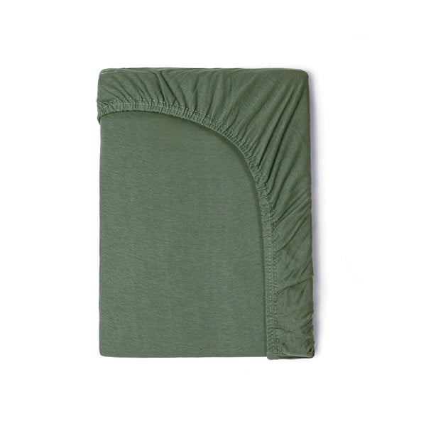 Dětské zelené bavlněné elastické prostěradlo Good Morning, 60 x 120 cm