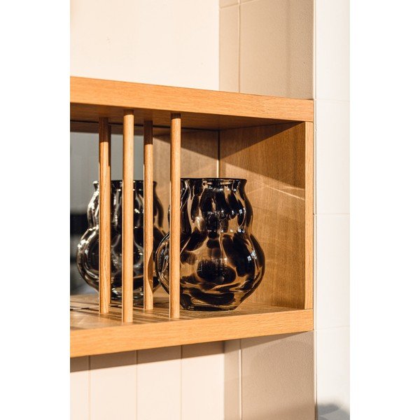 Tmavě hnědá skleněná ručně vyrobená váza (výška 22 cm) Dam – noo.ma-image-3