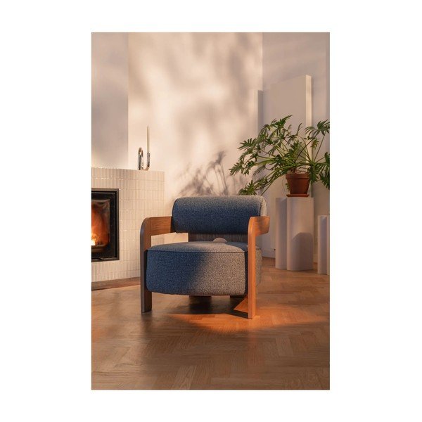 Šedomodré křeslo z textilie bouclé Oolong – Zuiver-image-2