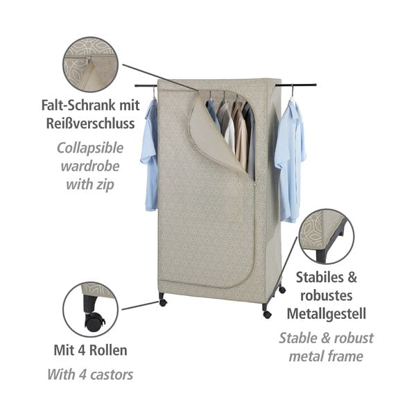 Béžová látková šatní skříň 75x160 cm Balance – Wenko-image-3