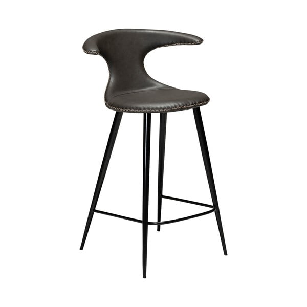 Tmavě šedá barová židle z imitace kůže DAN–FORM Denmark Flair, výška 90 cm