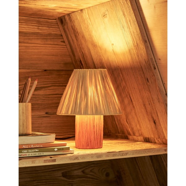 Stolní lampa v přírodní a terakotové barvě (výška 25 cm) Pulmi – Kave Home-image-1