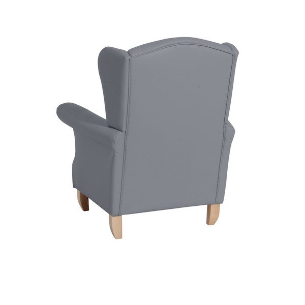 Šedé křeslo ušák z imitace kůže Max Winzer Verita Leather-image-3