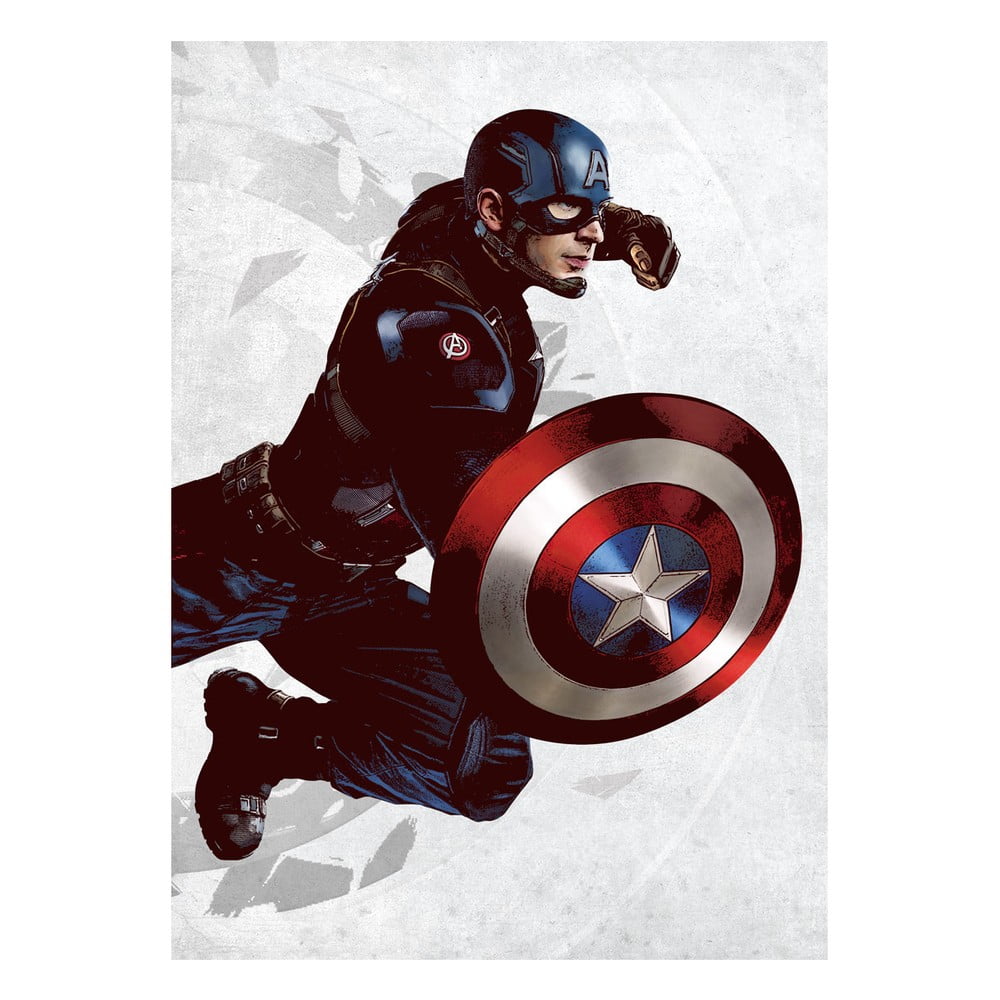 Nástěnná cedule Civil War United We Stand - Captain America