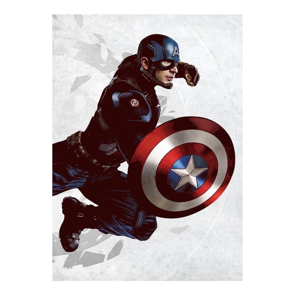 Nástěnná cedule Civil War United We Stand - Captain America