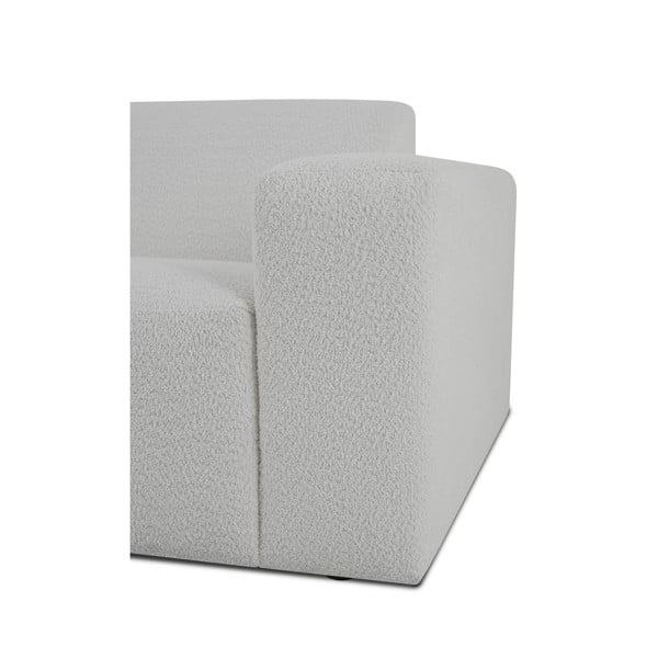 Bílý modul pohovky z textilie bouclé (pravý roh) Roxy – Scandic-image-3