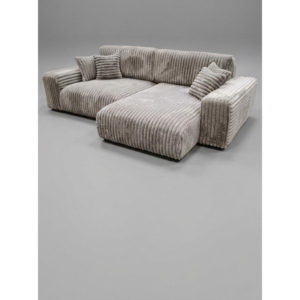 Světle šedá manšestr rozkládací/s úložným prostorem rohová pohovka (pravý roh) Sarina - II. jakost – Ropez-image-3