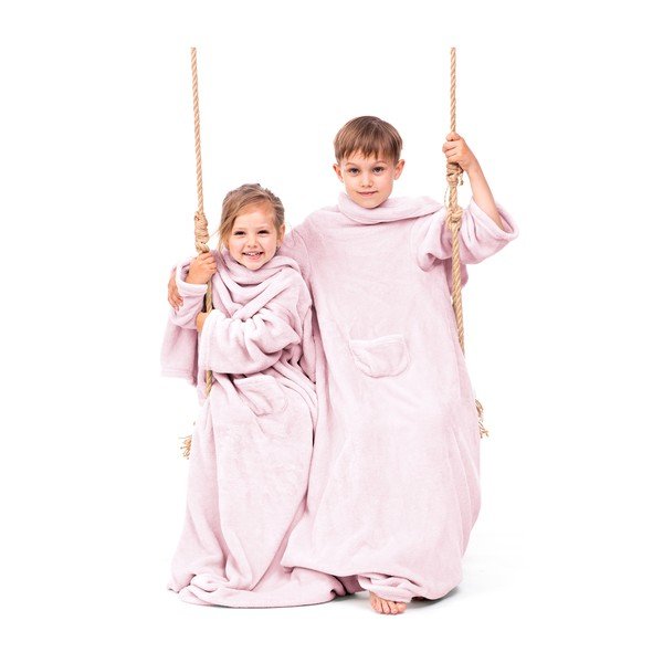 Růžová dětská televizní deka s rukávy DecoKing Lazykids