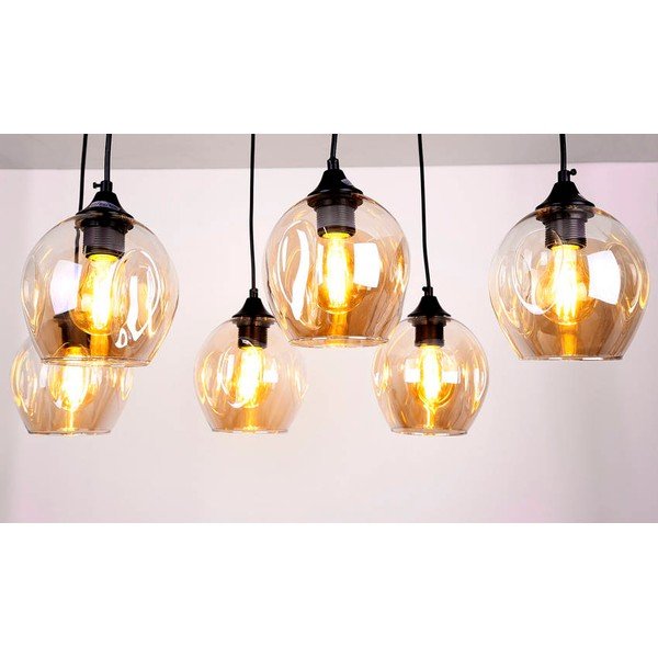 Černé závěsné svítidlo se skleněným stínidlem 33x67 cm Aspa – Candellux Lighting-image-1