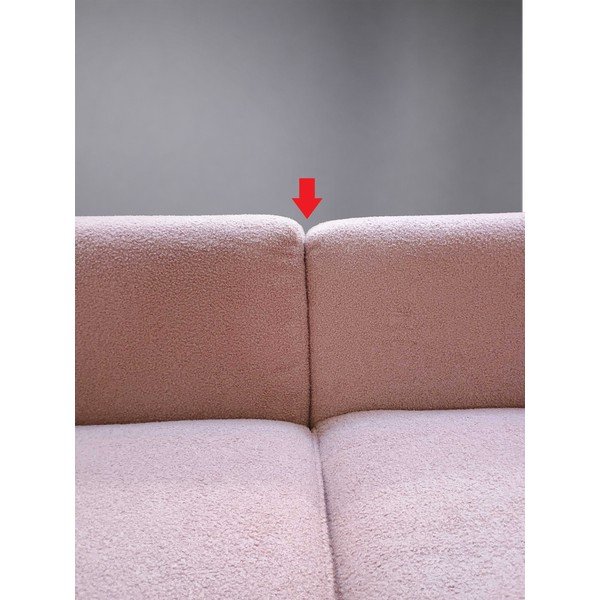 Světle růžová rozkládací/s úložným prostorem rohová pohovka z textilie bouclé (pravý roh/s lenoškou) Quinoa - II. jakost – Bonami Selection-image-4