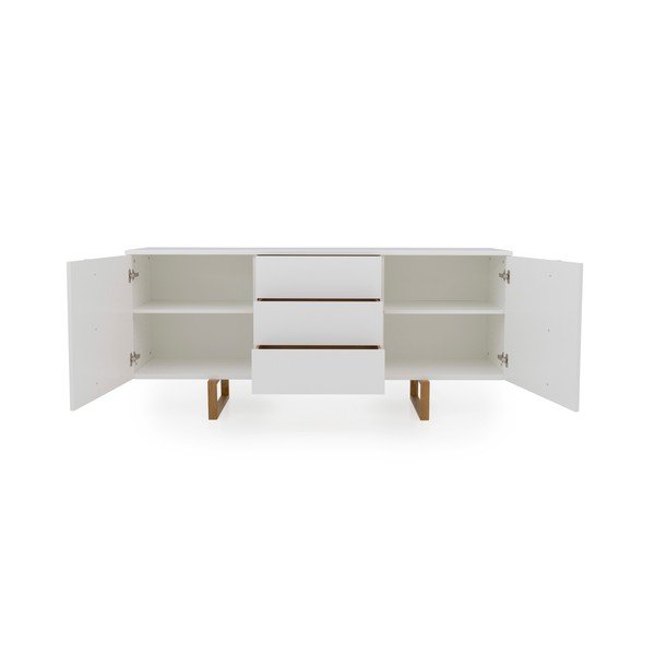 Bílá komoda s nohami z dubového dřeva Tenzo Birka, 176,5 x 78 cm-image-3