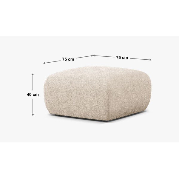 Khaki sametový taburet Molino – Micadoni -image-3