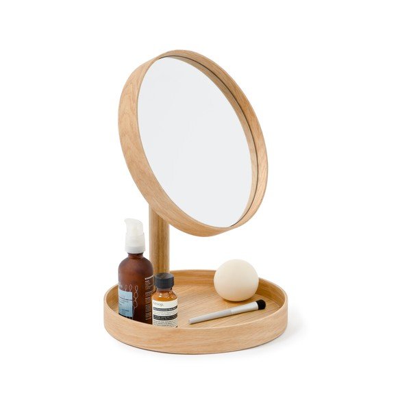 Kosmetické zrcadlo s rámem z dubového dřeva Wireworks Cosmos, ø 25 cm-image-4