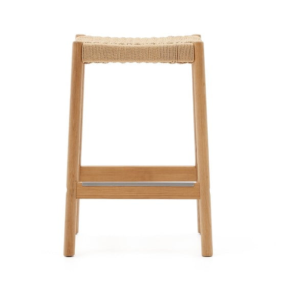 Barové stoličky v sadě 2 ks z dubového dřeva v přírodní barvě (výška sedáku 66 cm) Yalia – Kave Home-image-2