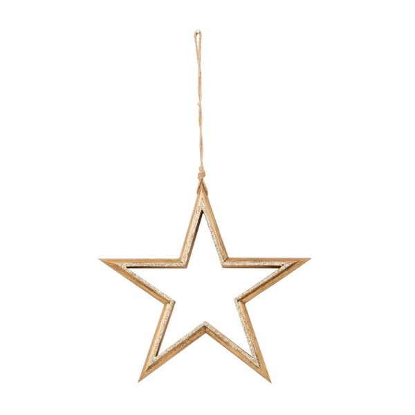 Závěsná dekorace Archipelago Large Wooden Star, 27 cm