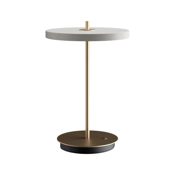Světle šedá LED stmívatelná stolní lampa s kovovým stínidlem (výška 31 cm) Asteria Move – UMAGE