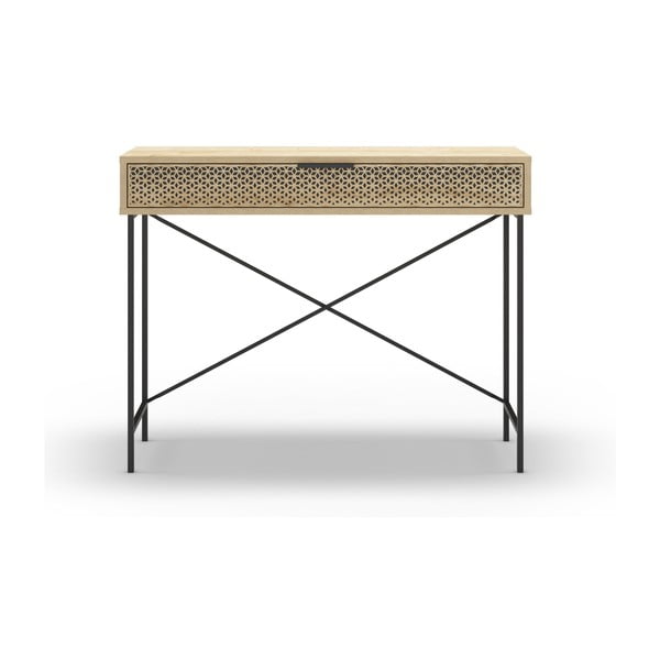 Konzolový stolek v dekoru dubu v přírodní barvě 35.5x110 cm Ecrin – Marckeric