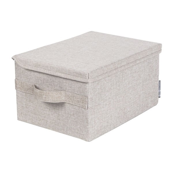 Béžový látkový úložný box s víkem 35x19x26 cm Soft Storage – Bigso Box of Sweden
