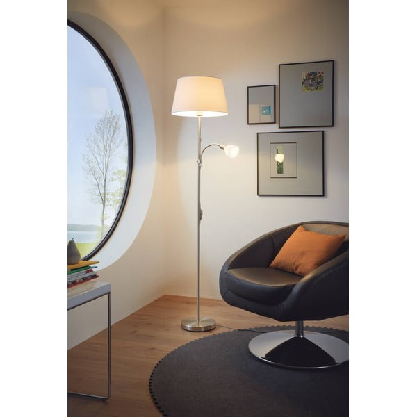 Šedá stojací lampa se skleněným a textilním stínidlem (výška 170 cm) CONESA – EGLO-image-1