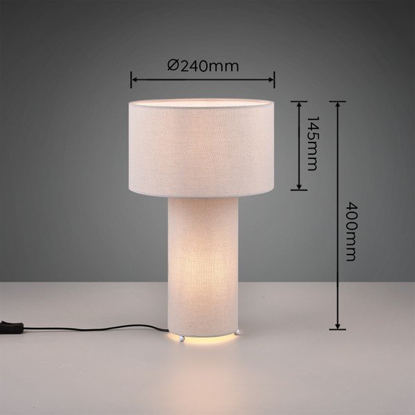 Světle šedá stolní lampa (výška 40 cm) Bale – Trio-image-3