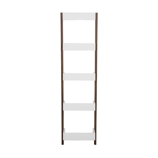 Bílo-hnědý opěrný žebřík s policemi Monobeli Amy, výška 166 cm