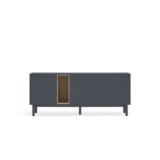 Tmavě šedá nízká komoda 180x76 cm Corvo - Teulat