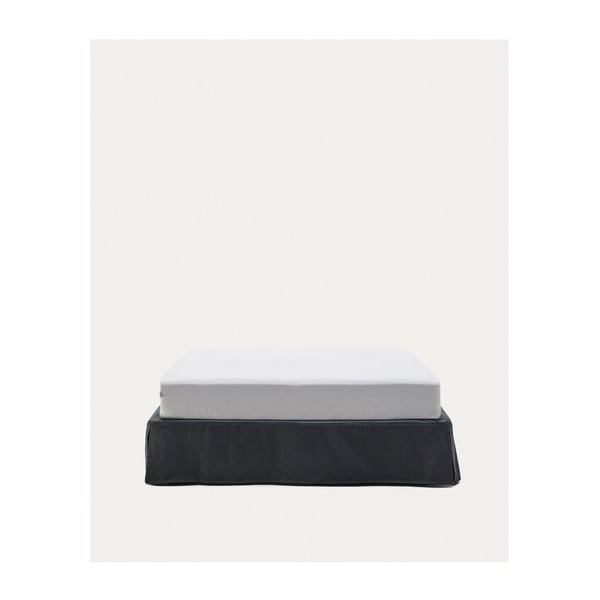 Antracitová čalouněná dvoulůžková postel 160x200 cm Jaira – Kave Home-image-2