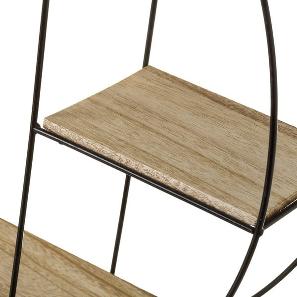 Černá přírodní patrová police z masivu pavlovnie – Casa Selección-image-1