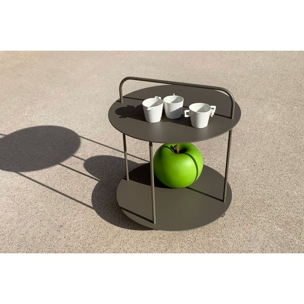 Kovový kulatý zahradní odkládací stolek ø 45 cm Plip – Ezeis-image-1