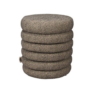 Hnědý taburet z textilie bouclé Fern – Dutchbone