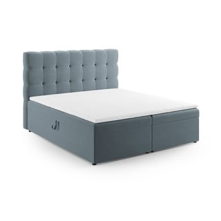 Světle modrá boxspring postel s úložným prostorem 160x200 cm Bali – Cosmopolitan Design