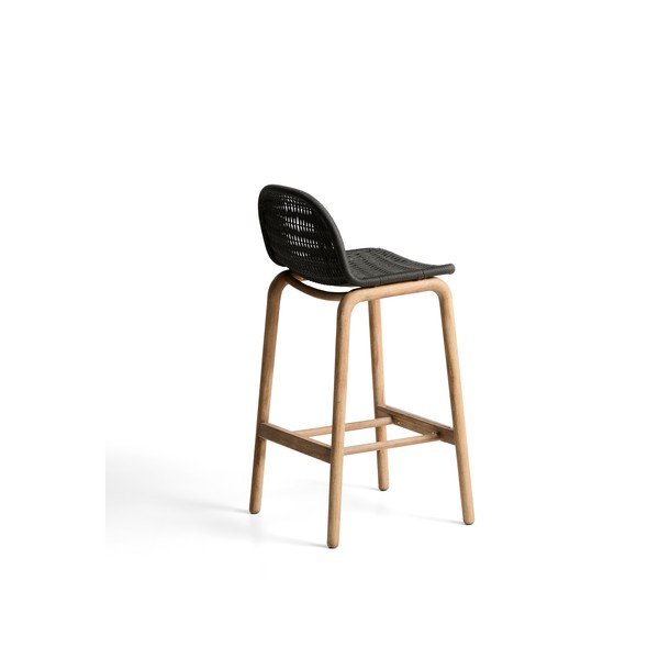 Tmavě šedá dřevěná zahradní barová židle Alipa – Kave Home-image-3