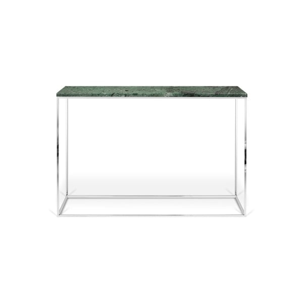 Zelený konzolový stolek s mramorovou deskou TemaHome