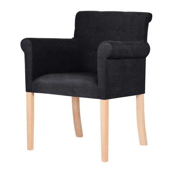 Černá židle s hnědými nohami Ted Lapidus Maison Flacon